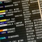 flight board highlighting Hat Yai, Chennai, and Kuala Lumpur